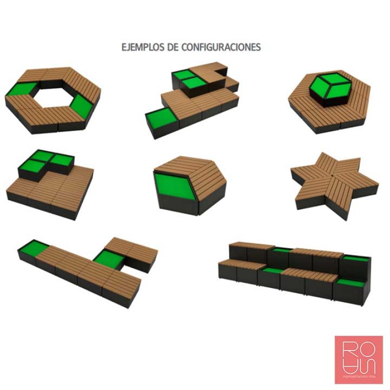 Banc Osaka (Conjunt de banc i jardinera)